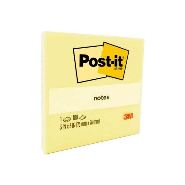 Post-it 654 Notes Canary Yellow 76 x 76mm 100 Sheets Pack of 12