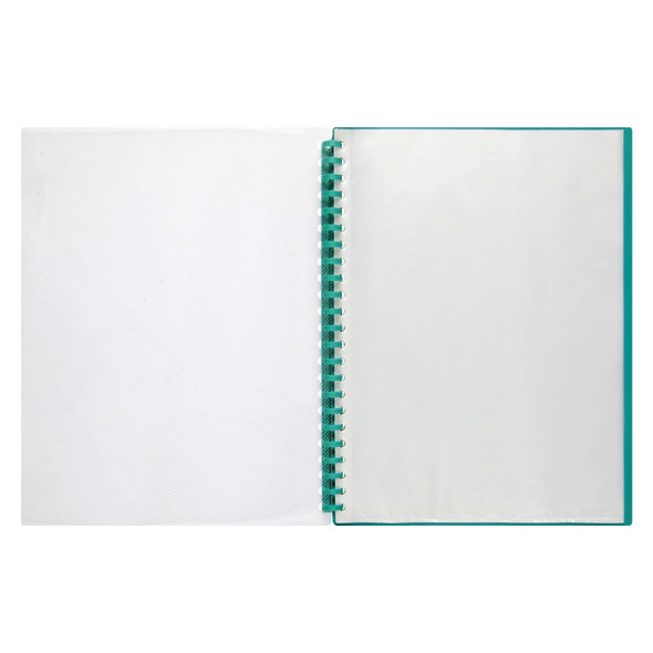 Marbig Display Book Refillable 20 Pocket A4 Clear Green
