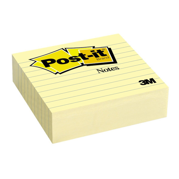 Post-it Notes Lined Canary Yellow 101 x 101mm 300 Sheets 675-YL