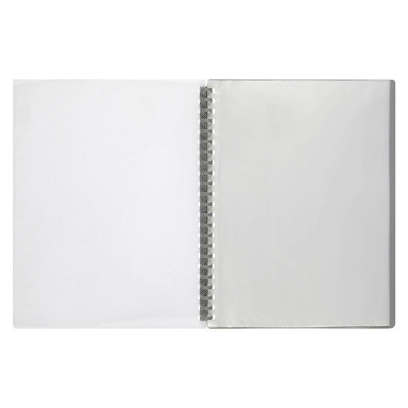 Marbig Display Book Refillable 20 Pocket A4 Clear Grey