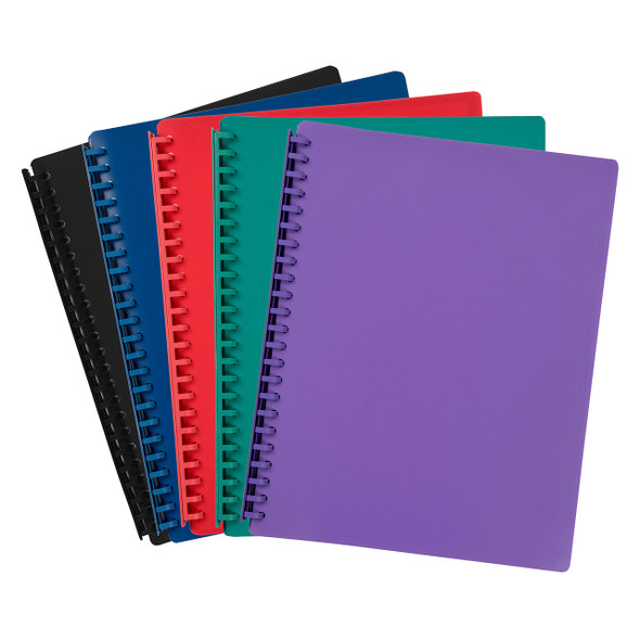 Marbig Refillable Display Book 20 Pocket A4 Assorted Pack of 12