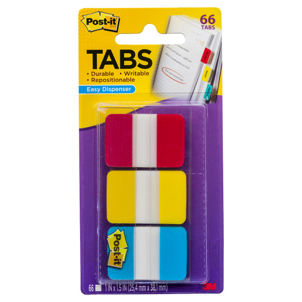 Post-it Durable Tabs Red Yellow Blue 25 x 38mm 686-RYB