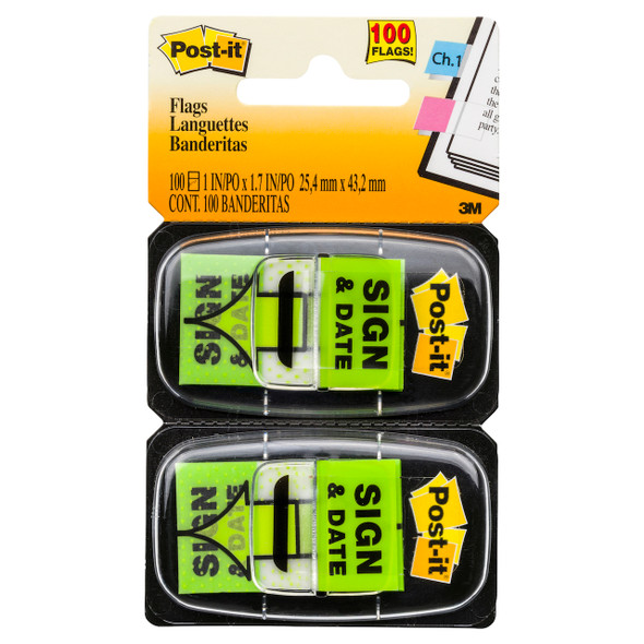 Post-It 680-Sd2 Message Flags Sign & Date Twin Pack 25x43mm Bright Green - 100/Pack | Its A Mega Thing Post-It 680-Sd2 Message Flags Sign & Date Twin Pack 25x43mm Bright Green - 100/Pack | Its A Mega Thing