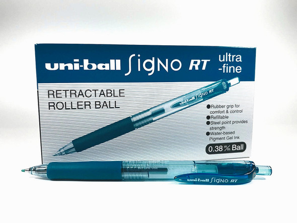 Uni-Ball Signo RT (UMN-138) Retractable Gel Ink Rollerball Pen Ultra Fine 0.38mm Blue/Black - Box of 12 | It's A Mega Thing