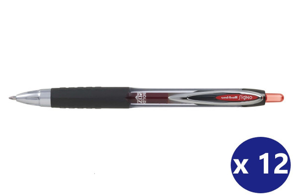 Uni-Ball Signo 207 (UMN-207B) Gel Ink Rollerball Pen Retractable 1.0mm Broad Red - Box of 12 Uniball Rollerball Pen, Uniball Permanent Markers, Uniball Australia | It's A Mega Thing