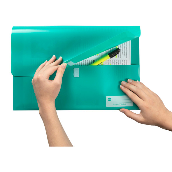 Marbig Foolscap Polypick Document Wallet Teal