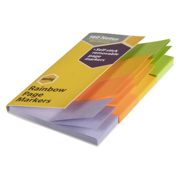 Marbig 20 x 50mm Page Markers Rainbow Assorted