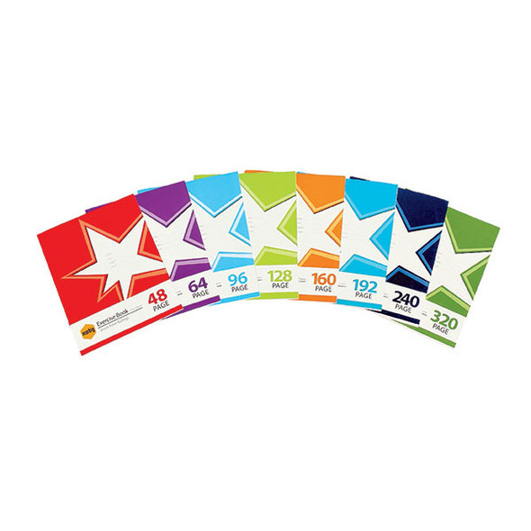Marbig Star Exercise Book 9 x 7inch 320 Page Assorted