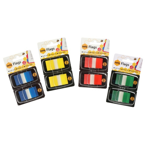 Marbig #1813504 Flags Coloured Tip Twin Pack Green - marbig documents wallet, marbig file storage, marbig box file, marbig refillable box, marbig stapler | It's A Mega Thing