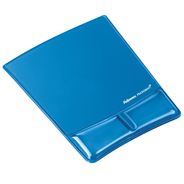 Fellowes Mouse Pad and Wrist Rest Gel Clear Blue