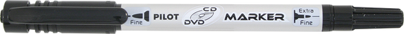 Pilot CD DVD Twin Ended Marker Permanent Dual Nib Black Box of 12