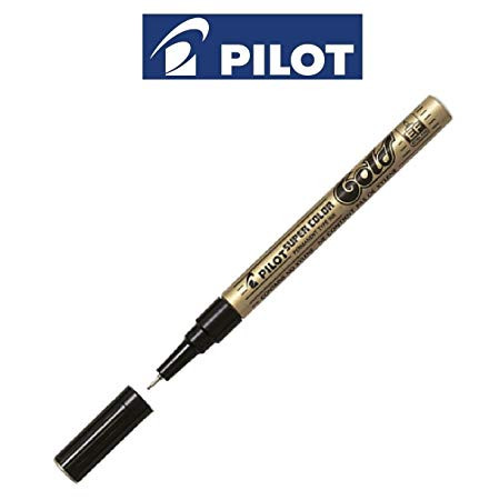 Pilot Super Colour Gold Permanent Metallic Marker Bullet Extra Fine Box of 12