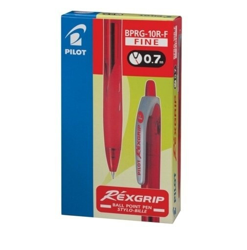 Pilot Rexgrip Retractable Ballpoint Pen Fine Red Box of 12