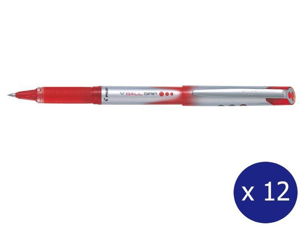 Pilot Bln-Vbg7-R V-Ball Grip Liquid Ink Rollerball Fine 0.7Mm Red Box Of 12 | Its A Mega Thing