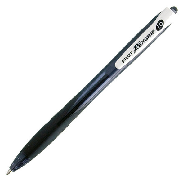 Pilot Black BegreeN Rexgrip Retractable Ballpoint Pen Medium Box of 10