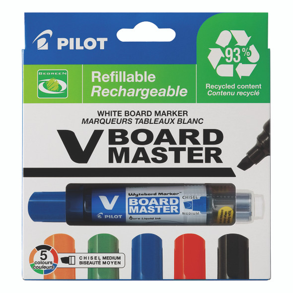 Pilot BegreeN V Board Master Whiteboard Marker Chisel Medium Assorted Pack of 5