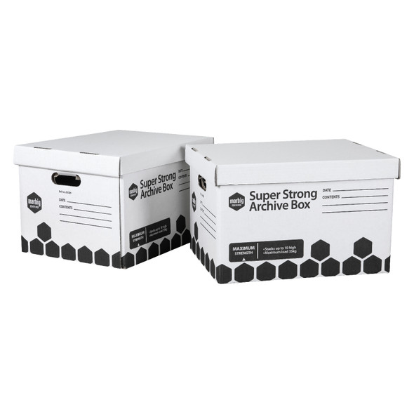 Marbig White Super Strong Archive Box Retail Pack of 2