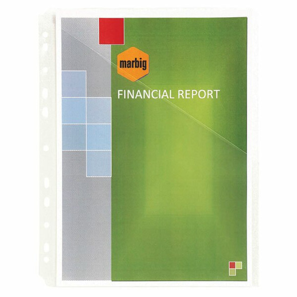 Marbig Sheet Protectors Heavyweight A4 Easy Access Clear Pack of 10