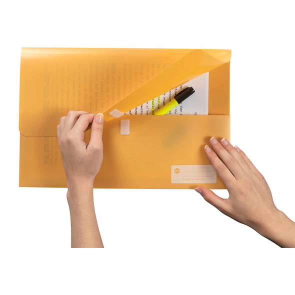 Marbig Foolscap Polypick Document Wallet Yellow
