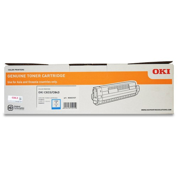 OKI C833N Toner Cartridge 10000 Pages Cyan