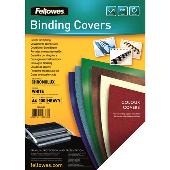 Fellowes Binding Covers Gloss A4 White