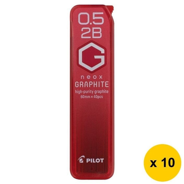 Pilot BegreeN G Neox Graphite Lead Refill 2B 0.5mm 40's Pack of 10