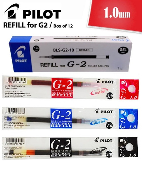 Pilot Black BLS-G2 Gel Refill 1.0mm Box of 12