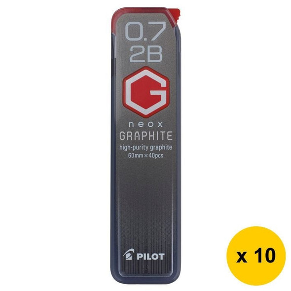 Pilot BegreeN G Neox Graphite Lead Refill 2B 0.7mm 40's Pack of 10
