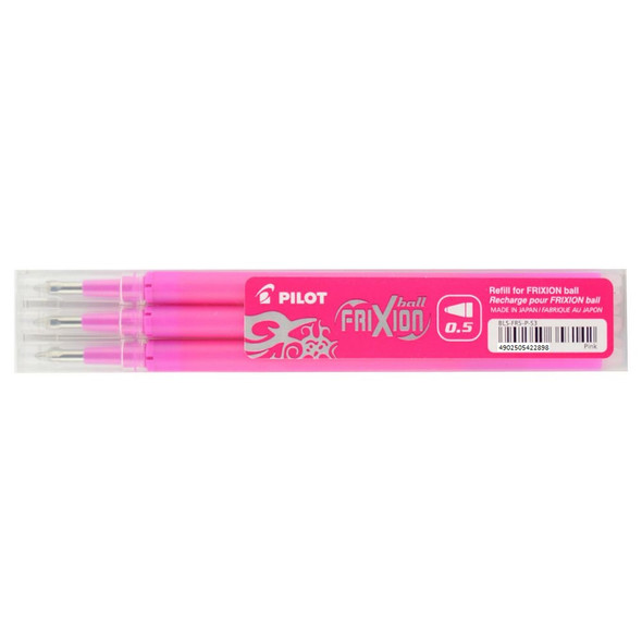 Pilot FriXion Ball Refill 0.5mm Pink Pack of 3