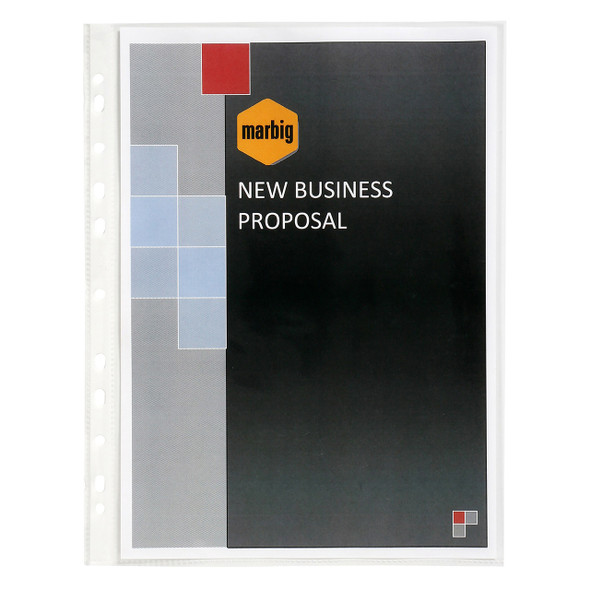 Marbig A3 Sheet Protectors Heavyweight Clear Pack of 100