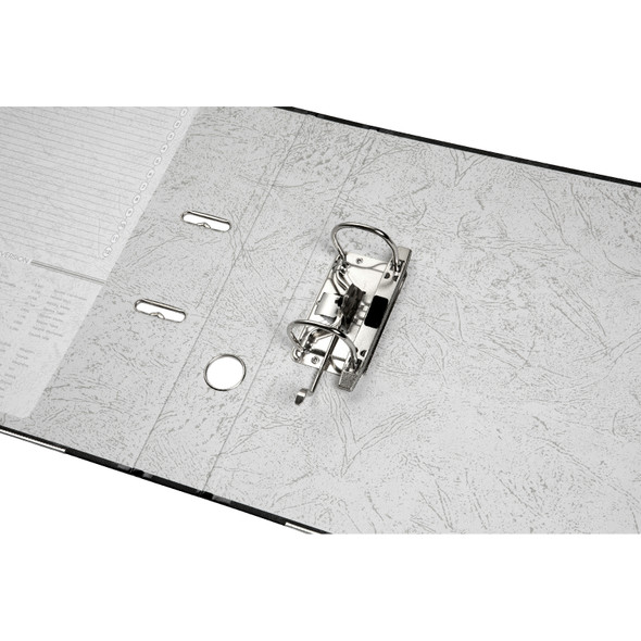 Marbig A4 Lever Arch File Half Arch Reinforced Spine Black Mottle Box of 20