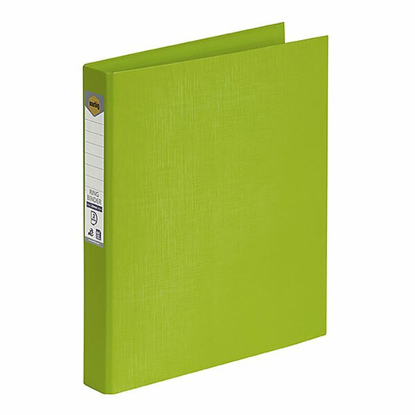 Marbig Ring Binder 25mm 2D Polyethylene A4 Lime Box of 6