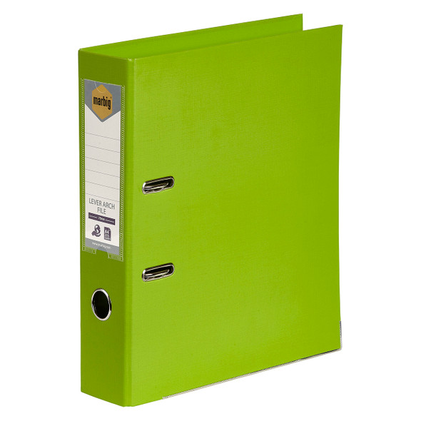 Marbig Lever Arch File PE Linen A4 Lime