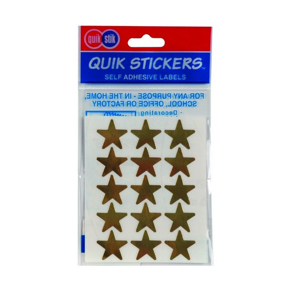 QuikStik Label Star 20mm Gold Hangsell Pack of 60