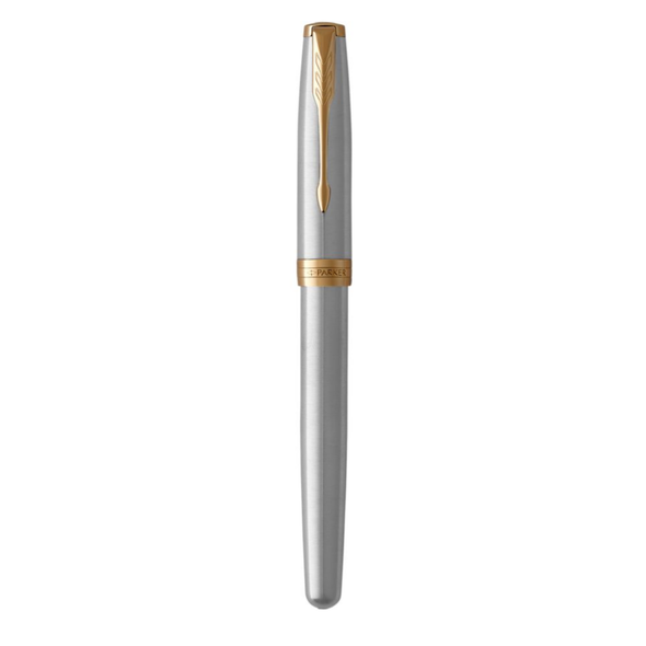 Parker Sonnet Rollerball Pen Stainless Steel and Gold Trim Fine Tip