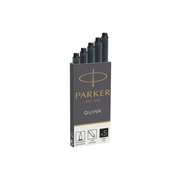 Parker Long Cartridge Black Pack of 5