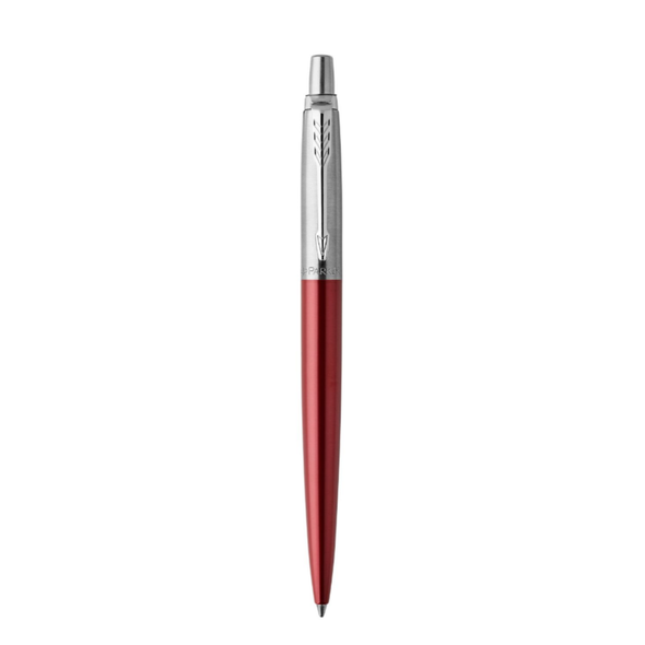 Parker Jotter Ballpoint Pen Kensington Red Chrome Trim Medium Tip