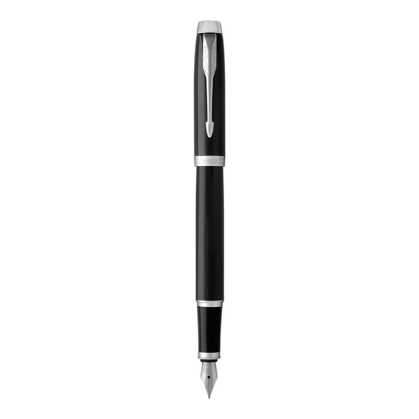 Parker IM Black Lacquer and Chrome Trim Fountain Pen Medium Nib