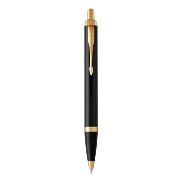 Parker IM Ballpoint Pen Black Lacquer and Gold Trim Medium Tip