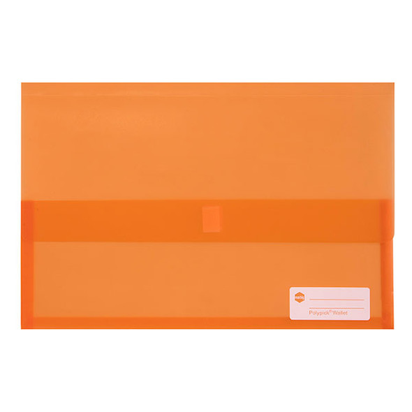 Marbig Polypick Document Wallet Foolscap Orange Pack of 12