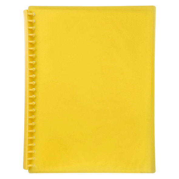 Marbig Refillable Display Book 20 Pocket A4 Translucent Yellow