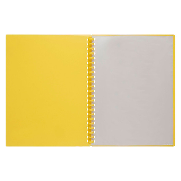 Marbig Display Book Refillable 20 Pocket A4 Translucent Yellow
