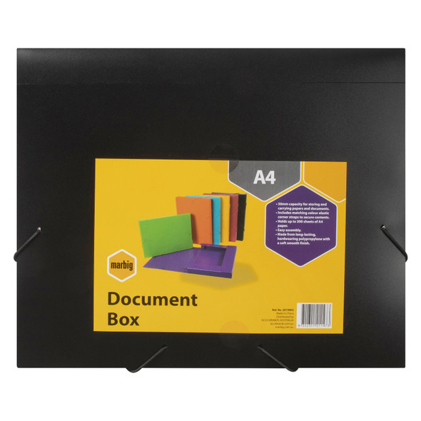 Marbig Document Box A4 Black Box of 10
