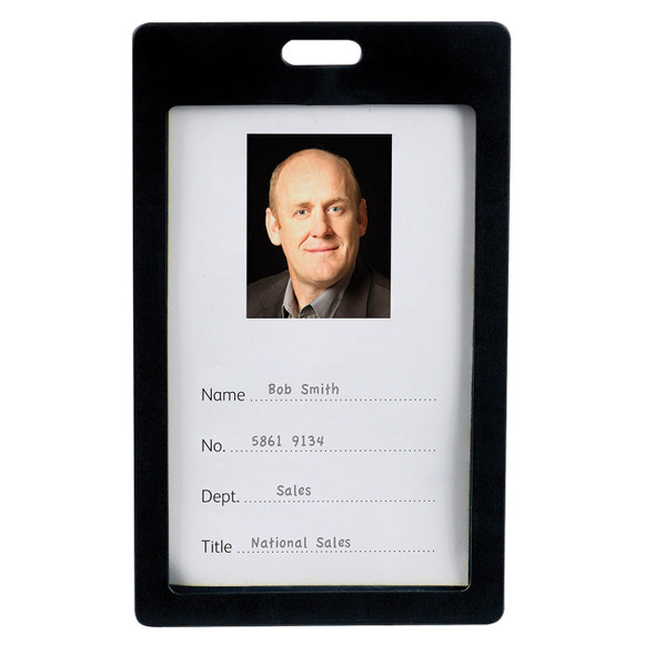 Rexel Coloured Plastic Card Holder Portrait Black Pack of 6