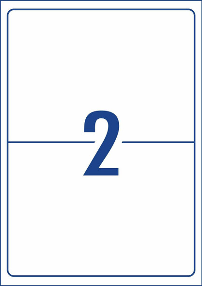 Avery 959401 two up full sheet shipping labels 199.6 x 143.5mm white label template