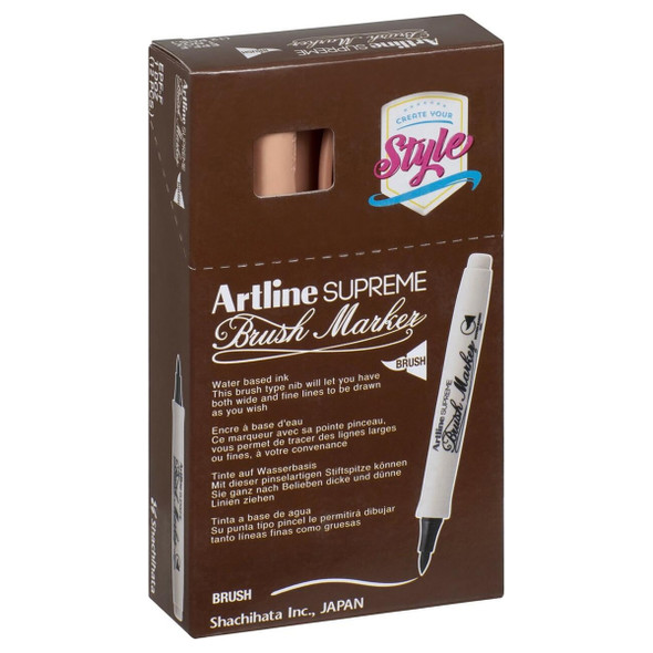 Artline Supreme Brush Marker Apricot 108128 Box of 12 | Mega Office Supplies