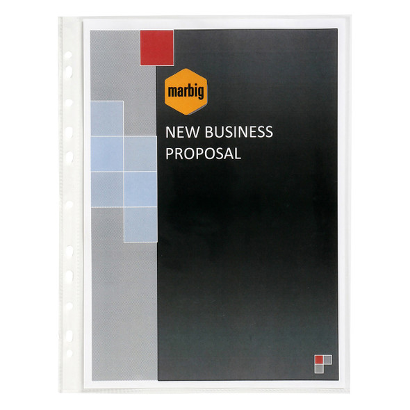 Marbig A3 Sheet Protectors Heavyweight Portrait Clear Pack of 25