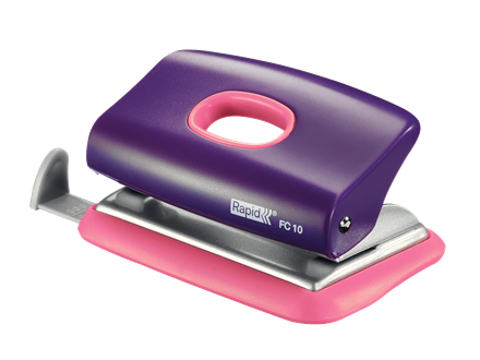 Rapid FC10 2 Hole 10 Sheet Punch Purple Pink
