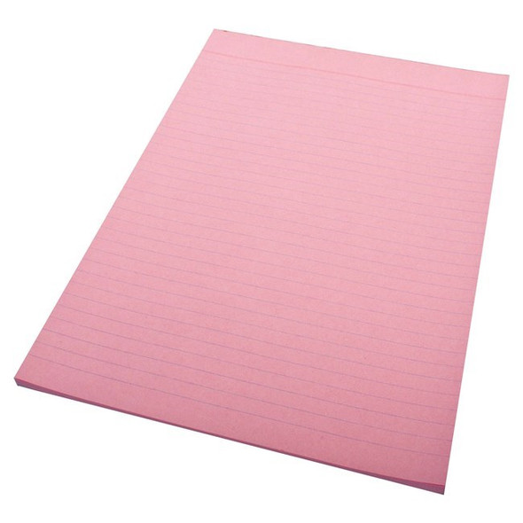Quill Bond Pad Ruled 70gsm A4 70 Leaf Pink Box of 10