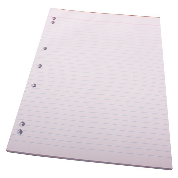 Quill Bank Pad Ruled 7 Hole Punched 60gsm A4 90 Leaf White Box of 10
